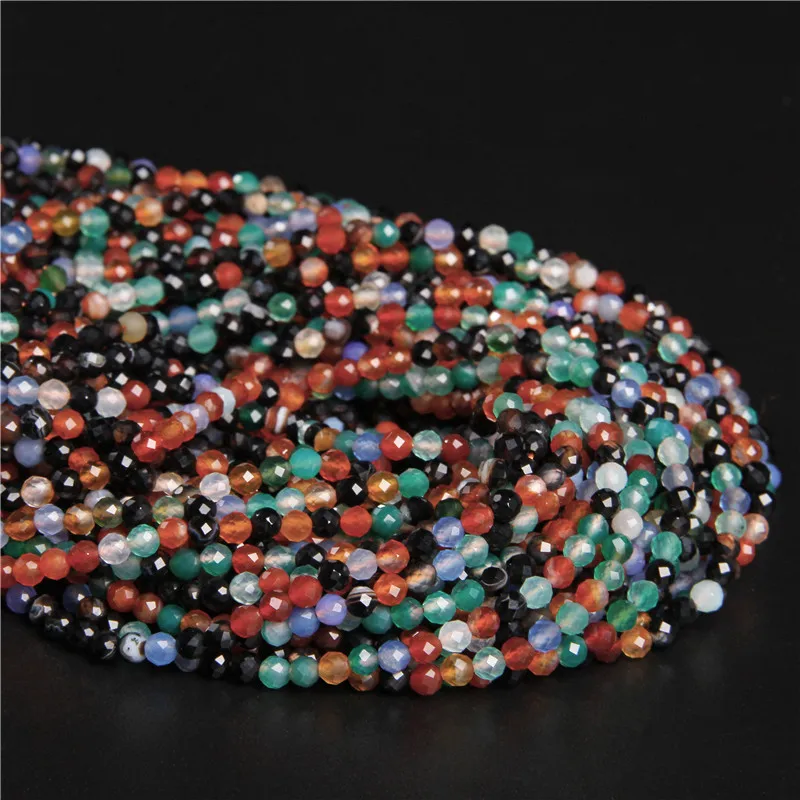 Miniatura: 3 4Mm Natural Faceted Stone Bead Labradorite Quartz Small Bead for Jewelry  15''
