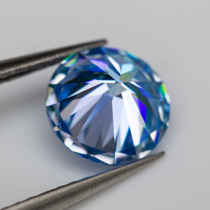 Miniaturbild: New Light Aquamarine Moissanite Stone with Certificate 6.5mm 1.0ct