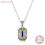 Miniaturbild: Blue Cubic Zircon Decor Geometric Charm 925 Sterling Silver Pendant Necklace wit
