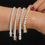 Thumbnail: 3mm 4mm 5mm Moissanite Tennis Bracelet for Women Men 925 Silver Plated 18k Gold 