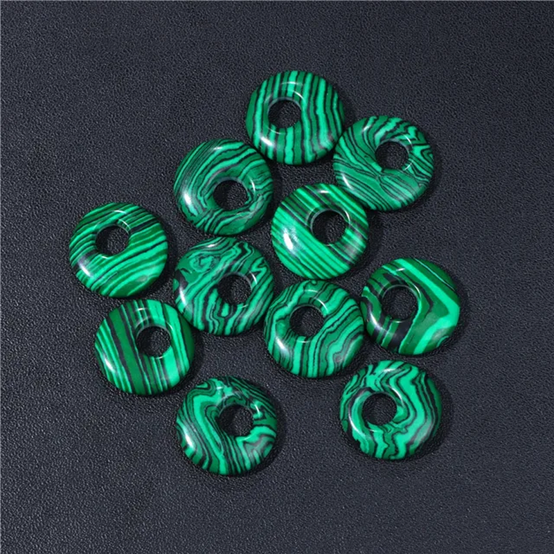 Thumbnail: 18MM Fashion Peace Buckle Large Hole Quartz Agate Bead Natural Stone 16 Colors 