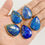 Miniatura: Lapis Lazuli Pendant Charms – Heart, Oval, Bullet Shapes for DIY Jewelry