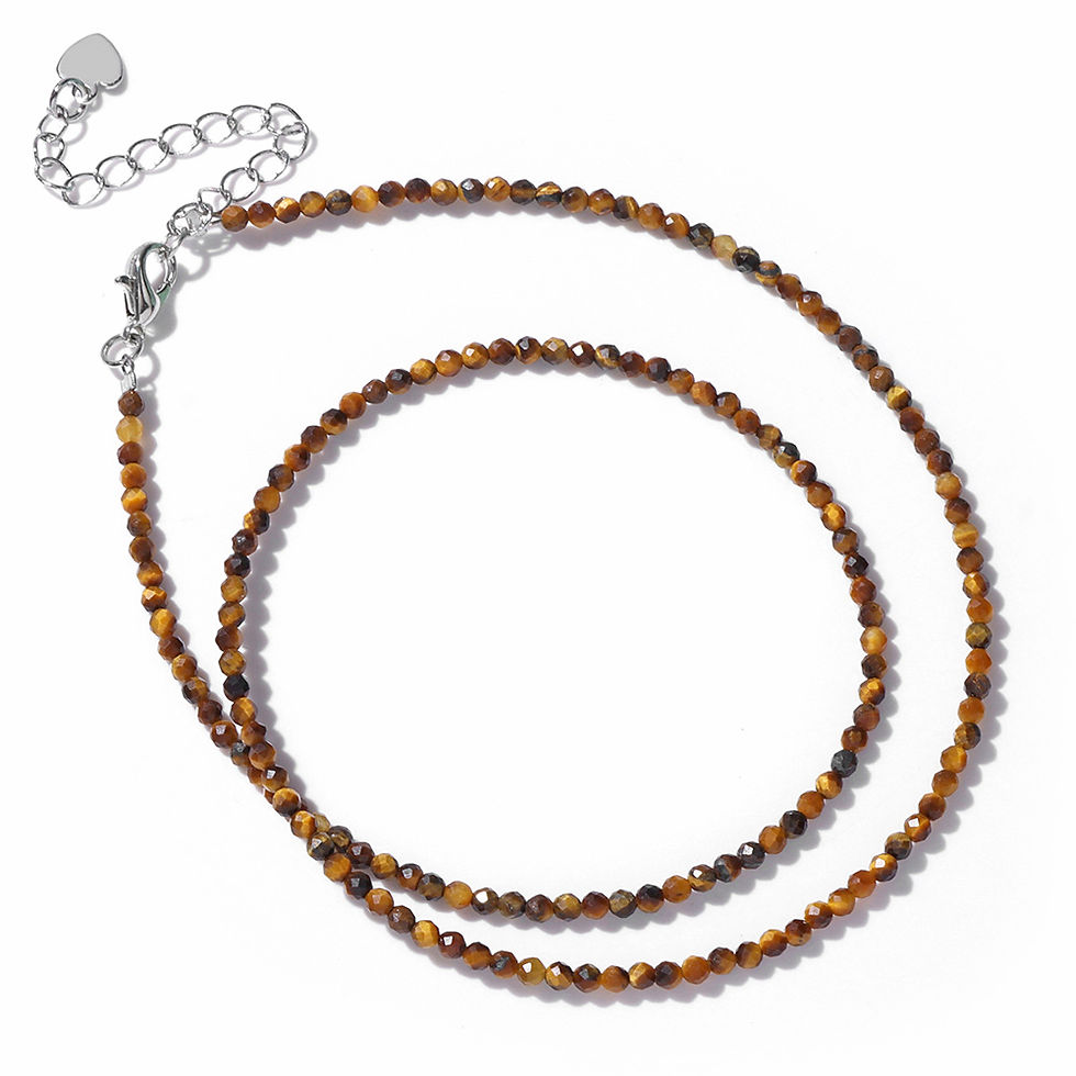 Miniaturbild: 2-3mm Faceted Gemstone Choker Necklace – Labradorite Quartz Healing Gift