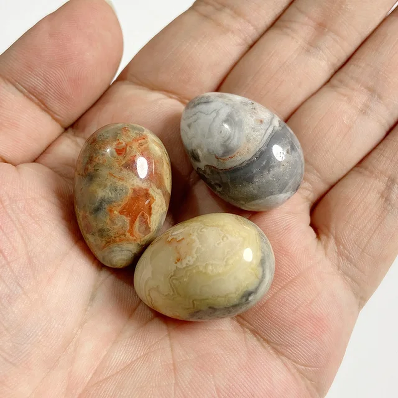 الصورة المصغرة: 20X30Mm Natural Egg Shape Stone Ornament Opal Quartzs Power Minerals Decoration 