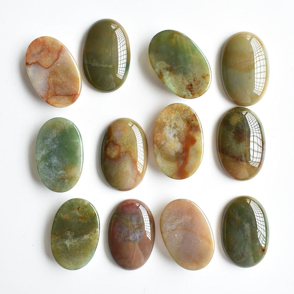 Miniaturbild: Wholesale 12pcs/lot natural india agate oval CAB CABOCHON for jewelry 20x30mm 