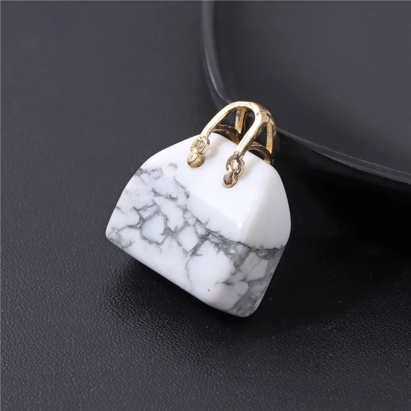 Miniature : 2Pcs/Lot Natural Gemstone Handbag Crystal Healing Bag Home Decoration Ornament 