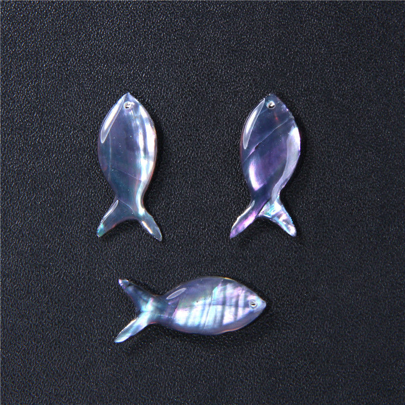 Miniatura: Muticolor Mother Of Pearl Pendant Fish Shape Animal Shell Charm Jewelry Making 