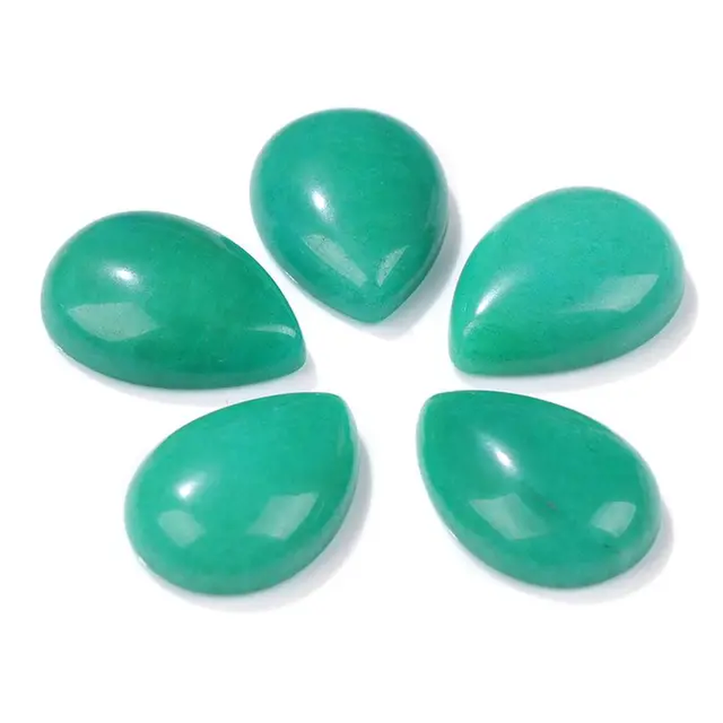 Miniaturbild: 10Pcs Natural Waterdrop Stone Cabochon Beads Semi-Flat Teardrop Cameo Beads 
