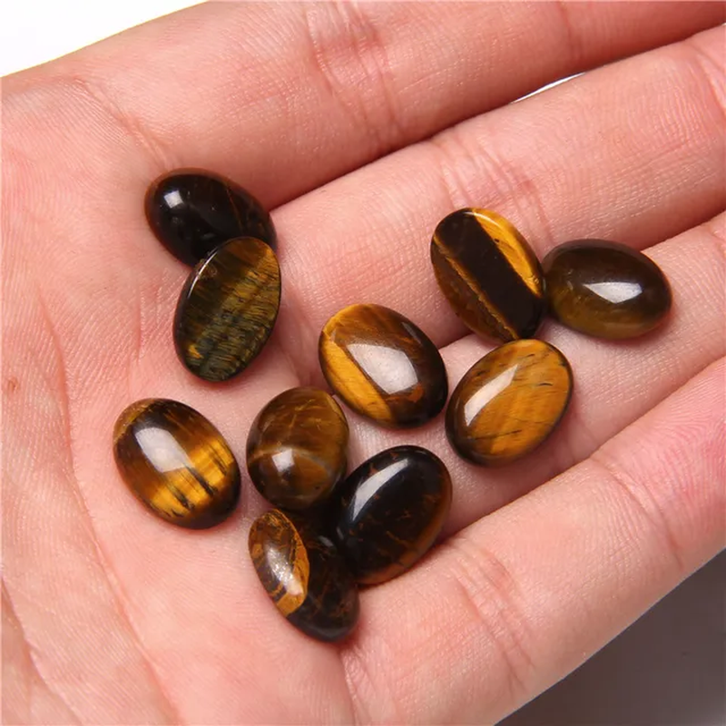 Miniatura: 10Pcs/Lot Natural Stone Cabochon 8-25MM Tiger Eye Agat Oval Cameo Fit DIY Beaded
