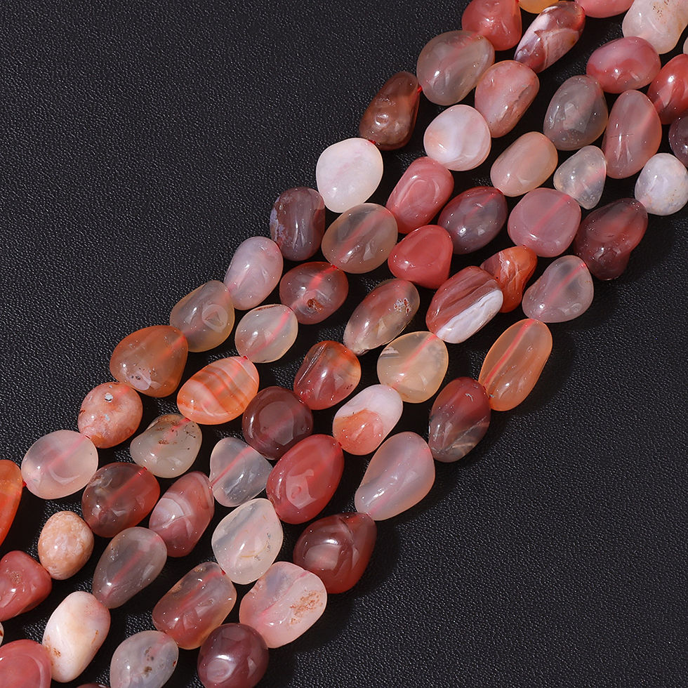 Thumbnail: 8–12mm Irregular Natural Gemstone Beads – Agate, Quartz, Jasper for DIY