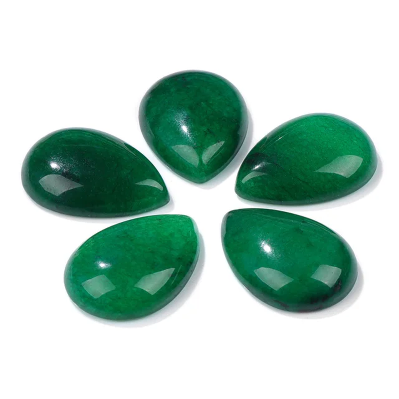 Miniaturbild: 10Pcs Natural Waterdrop Stone Cabochon Beads Semi-Flat Teardrop Cameo Beads 