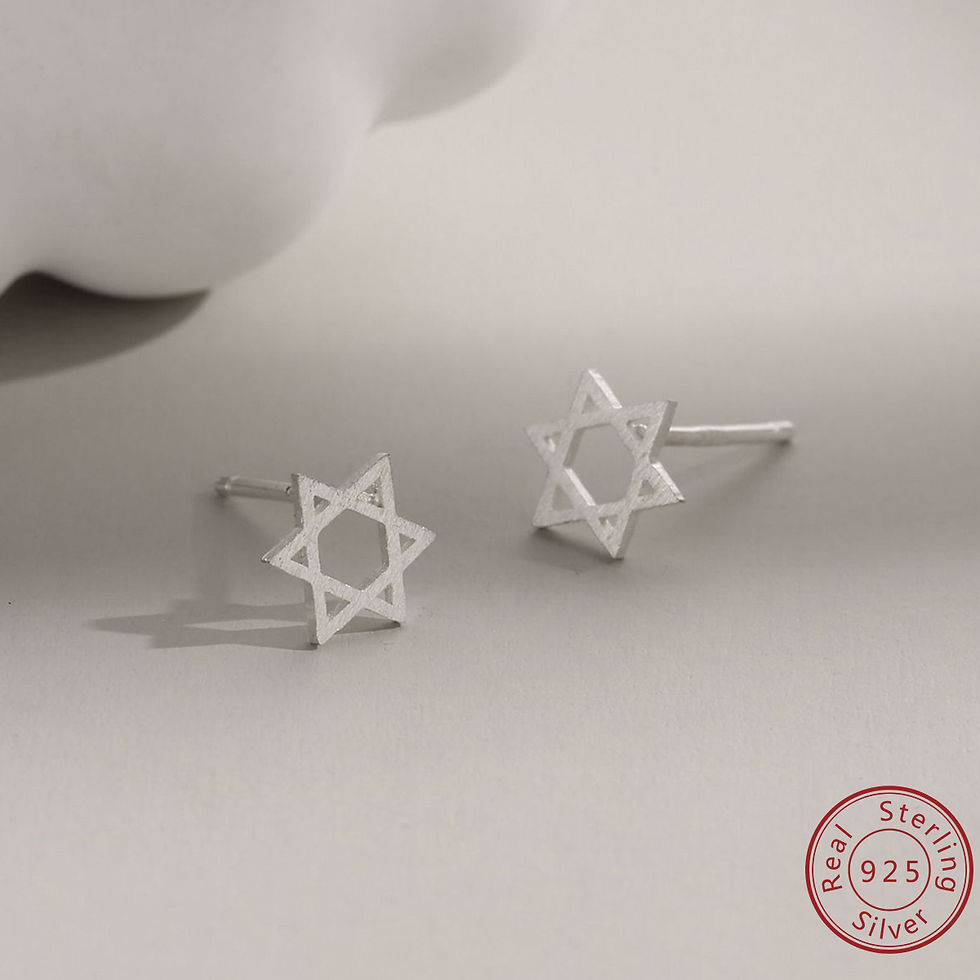 Thumbnail: 925 Sterling Silver Hexagonal Earring Fashion Versatile Simple and Elegant Style