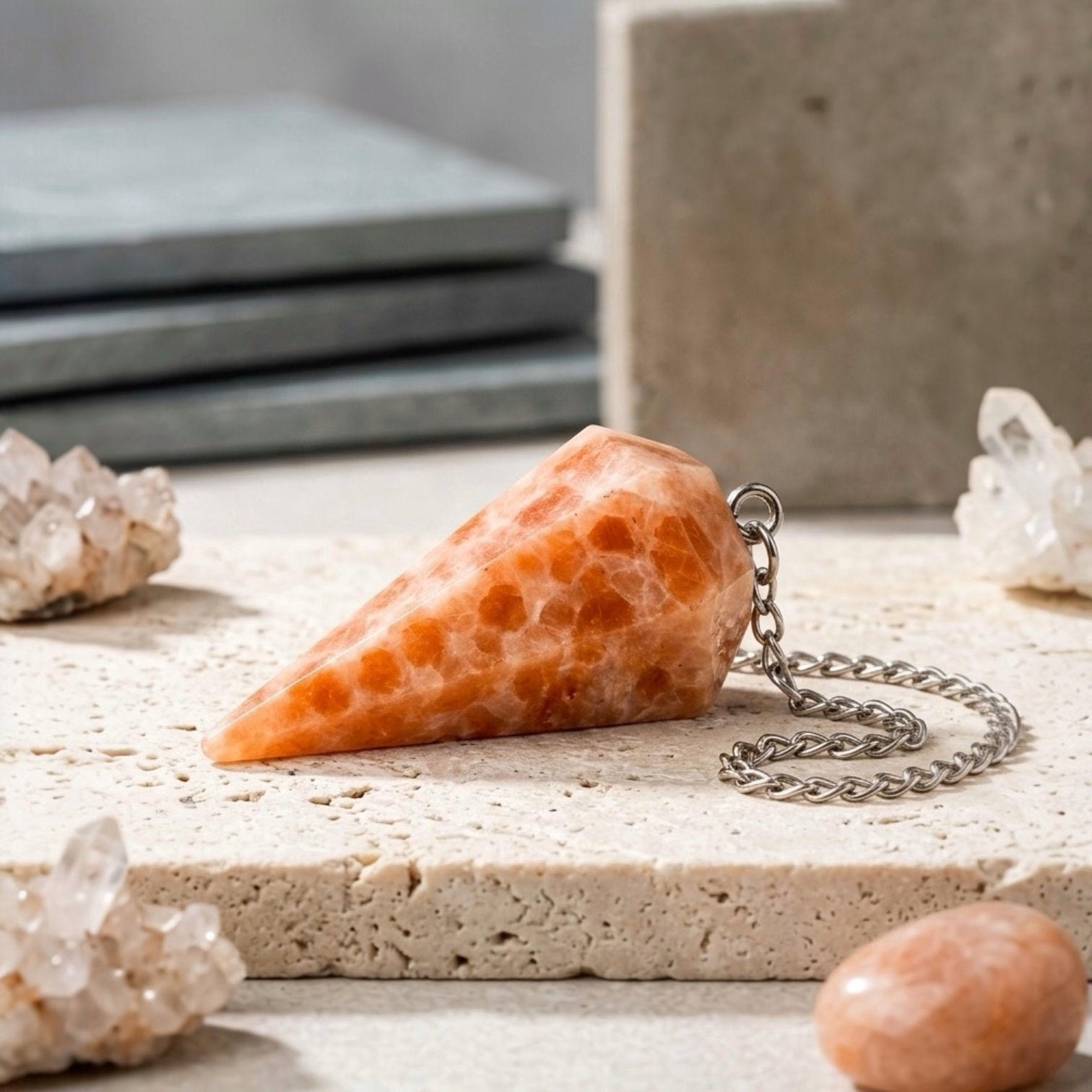 Natural Sunstone Pendulum | Sacral Chakra Leadership Crystal | Dowsing Tool