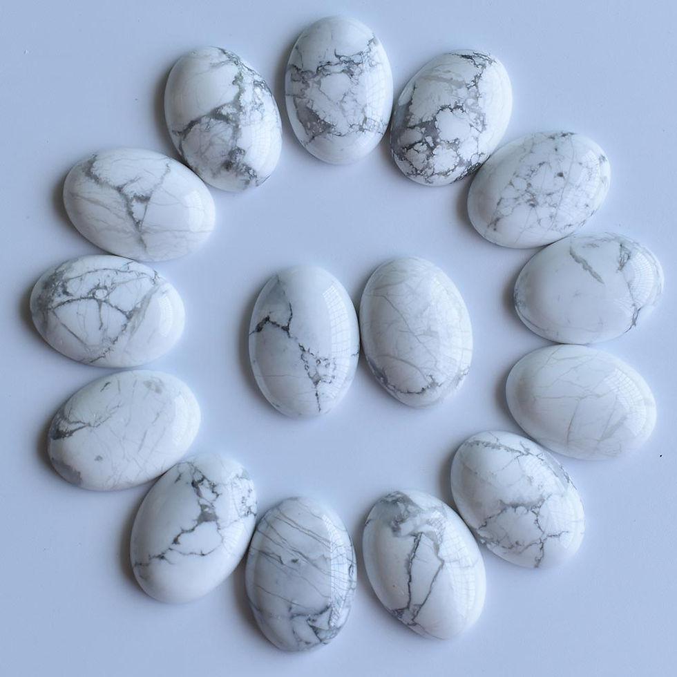 Miniaturbild: Natural white howite stone oval CABOCHON for jewelry 18x25mm wholesale 20pcs 