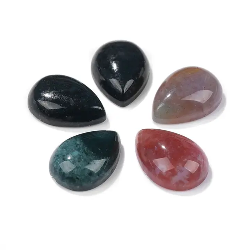 Miniaturbild: 10Pcs Natural Waterdrop Stone Cabochon Beads Semi-Flat Teardrop Cameo Beads 