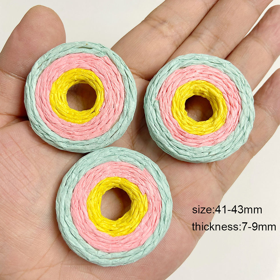 Miniaturbild: New Trend Geometric Shape Raffia Pendant Handmade Colorful Rattan Charms Jewelry