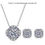 الصورة المصغرة: Full Moissanite Square Pendant Necklace Center 1CT Round Cut Diamond Emerald Cut