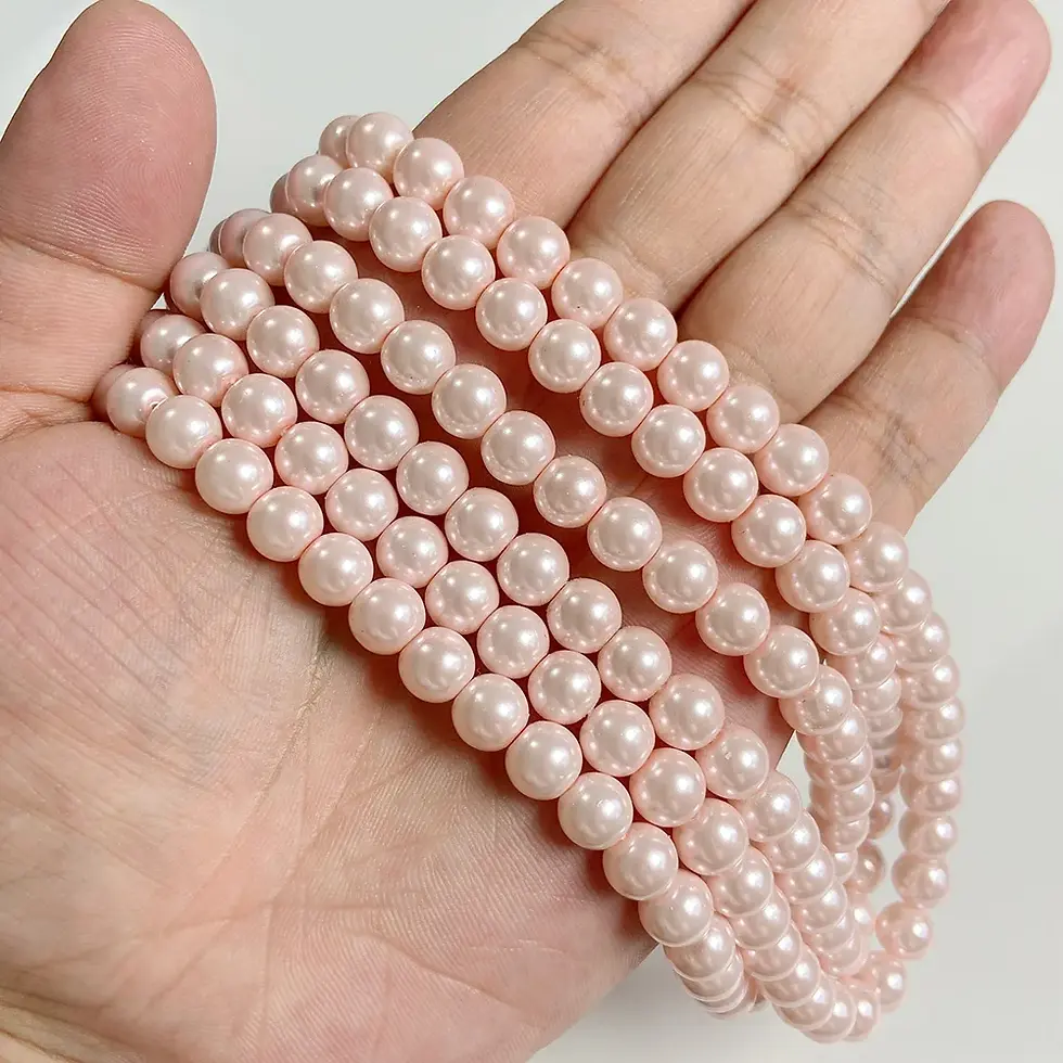 Miniatura: 6/8/10MM Round Shell Pearl Bead Colorful Imitation Pearls Loose Spacer Beads 