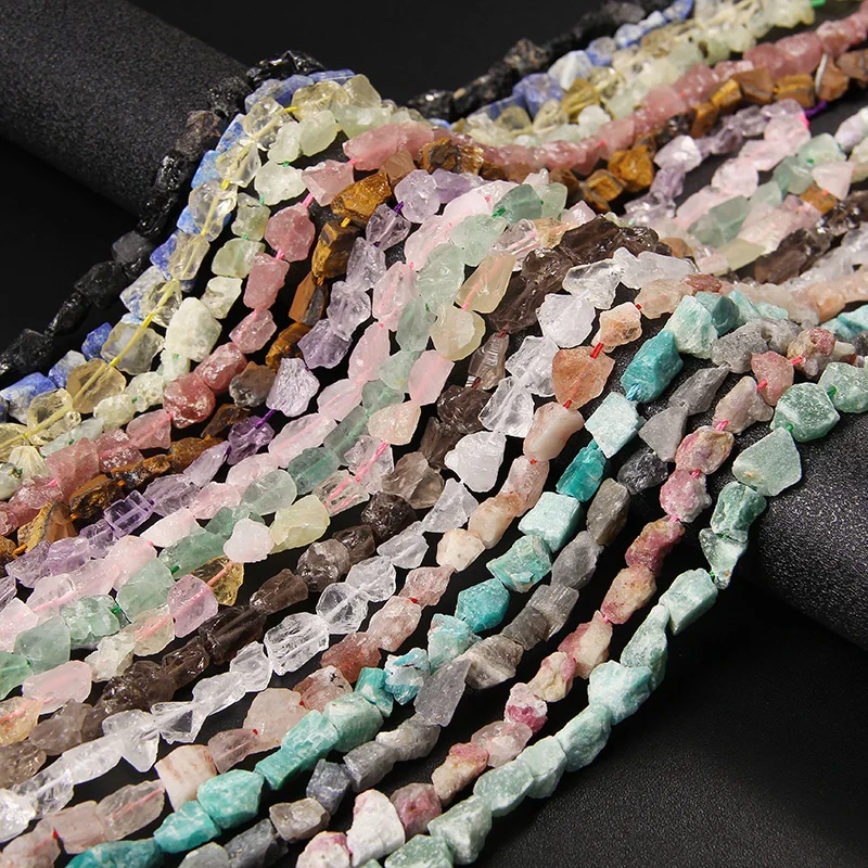 Thumbnail: 7.5" Natural Irregular Rough Stone Beads Raw Rock Lapis Quartz Nugget for 7-30Mm