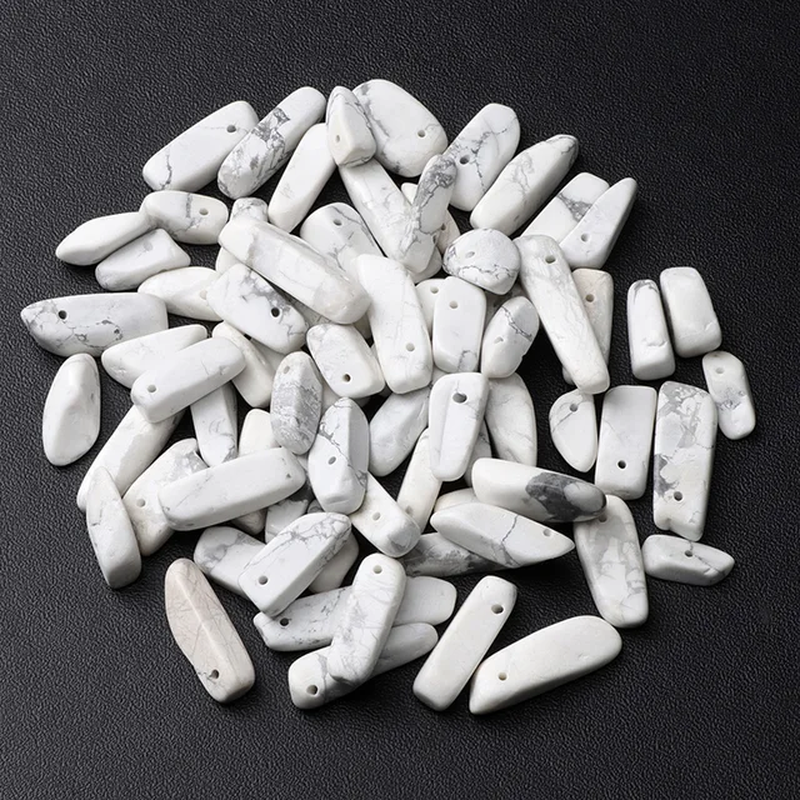 Miniatura: Natural Point Stone Beads Teeth Shape Jaspers Quartzs Top Drilled Stick Bead 