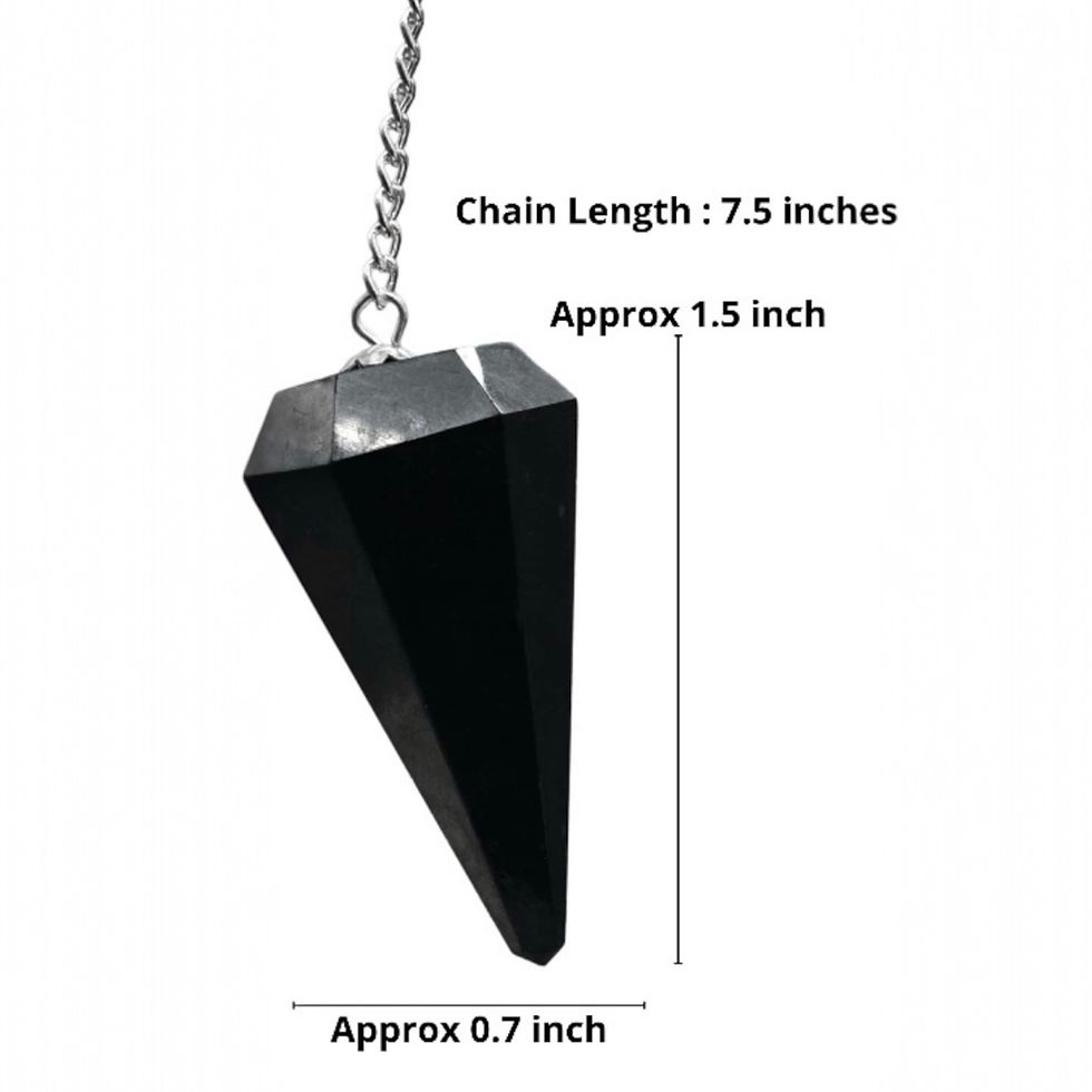 الصورة المصغرة: Black Shungite Pendulum | EMF Protection Crystal | Dowsing Tool