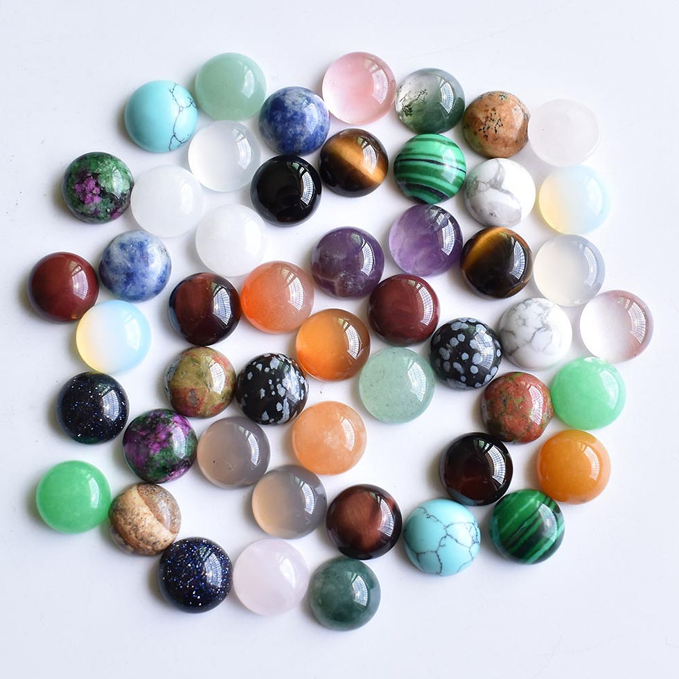 Miniaturbild: Natural stone mixed round cabochon beads for DIY 10mm wholesale 50pcs/lot 