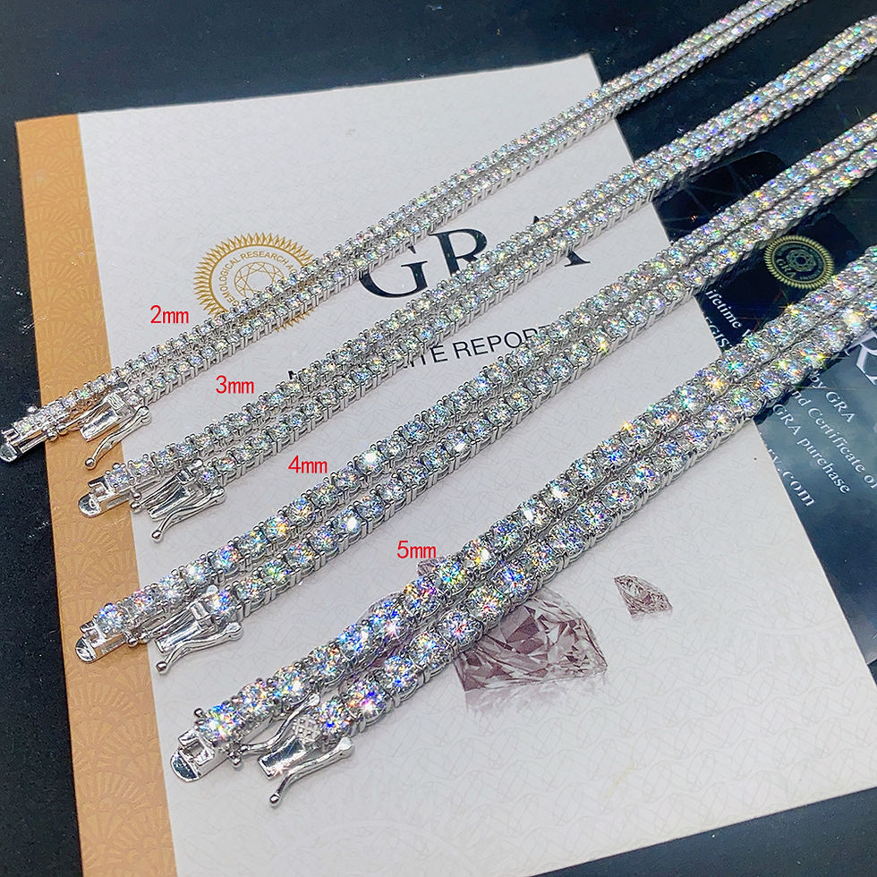 Miniatura: Full 2mm Moissanite VVS Micro Tennis Chain for Women Men 925 Silver Passes Diamo