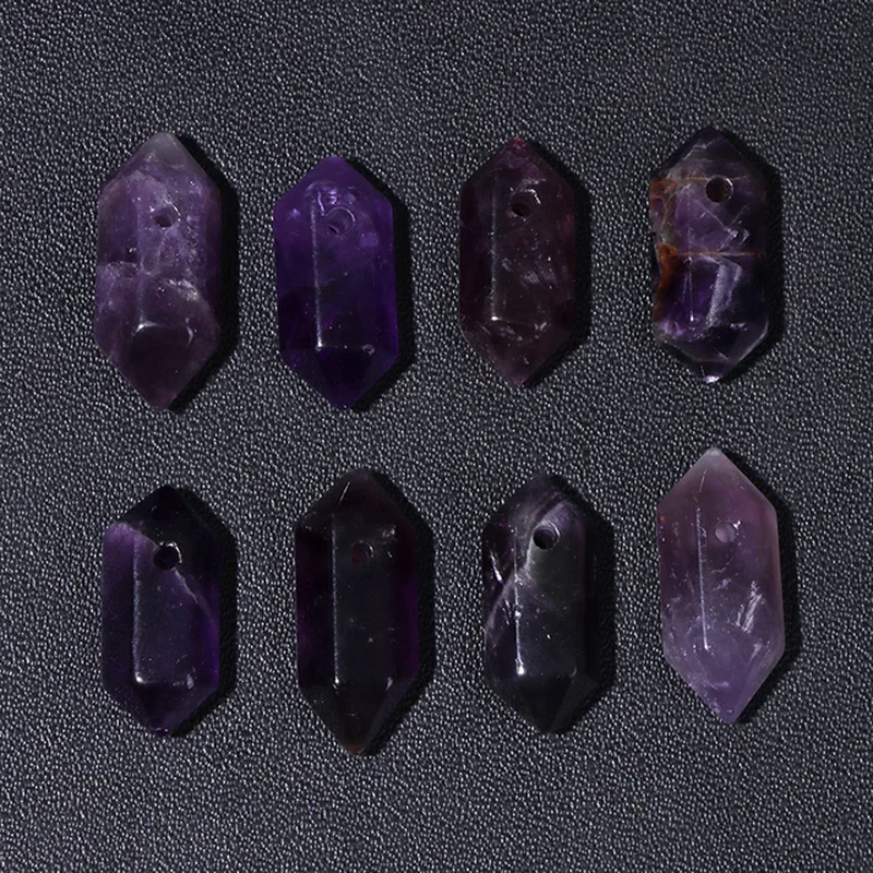 Miniaturbild: High Quality Hexagon Shaped Pendant Natural Gemstone Bead Energy Ore Stone Bead 