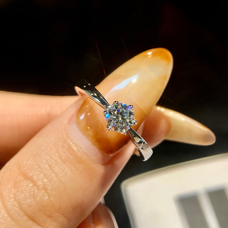Miniatura: 0.5-2ct Real Moissanite Ring Engagement Wedding Diamond Rings for Women