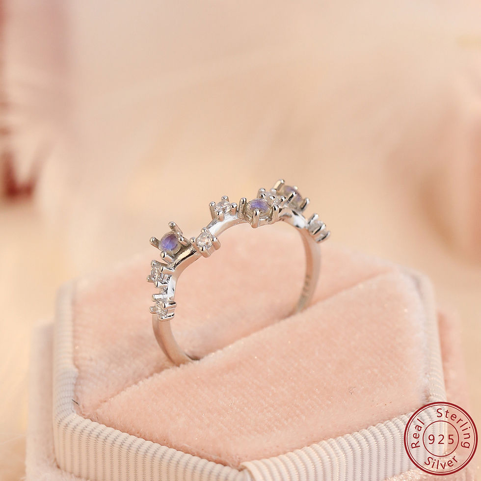 Miniatura: 2025 100% 925 Sterling Silver Irregular Cut Moonstone Ring Fashion Ring