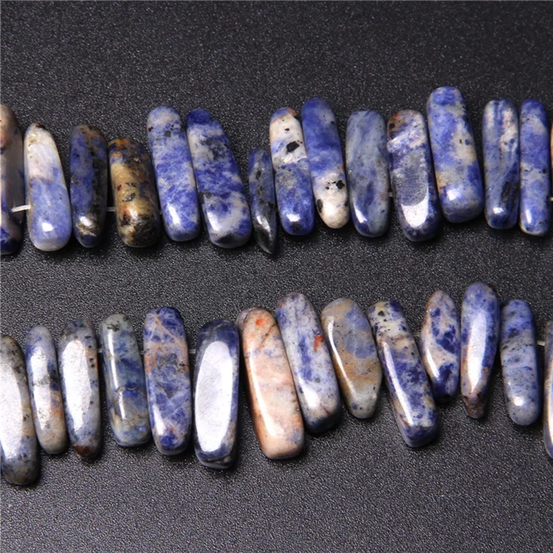 Miniature : Natural Teeth Shape Stone Bead10-24MM Amethyst Jasper Agate Turquoise Stick Bead