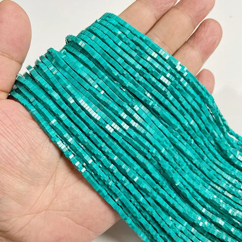 Thumbnail: Natural Colorful Stone Bead 2X3Mm Small Square Slice Loose Bead Jewelry Making 