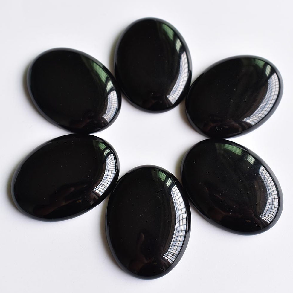 Miniaturbild: Wholesale 6pcs natural black onyx Oval CAB CABOCHON 30x40mm beads for jewelry 