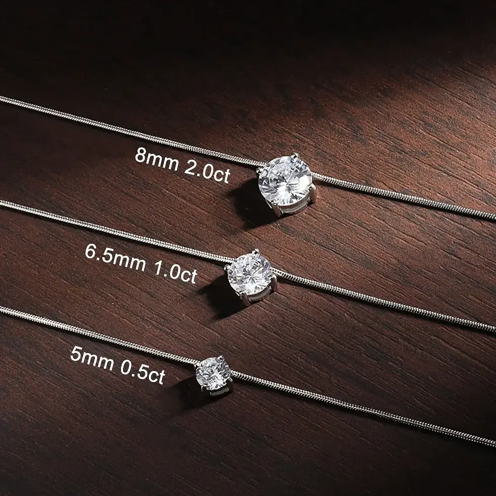 Miniatura: 0.5-2CT D Color VVS1 Moissanite Pendant Necklace for Women S925 Silver 4 Claw Pa