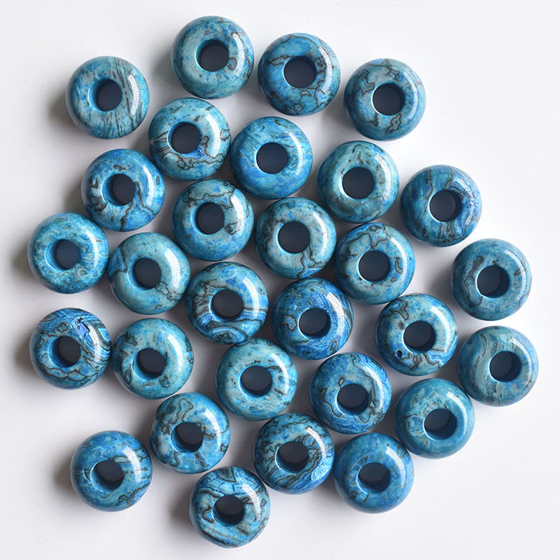 Miniaturbild: Natural stone mixed round shape big hole bead For bracelet 50pcs/lot wholesale 