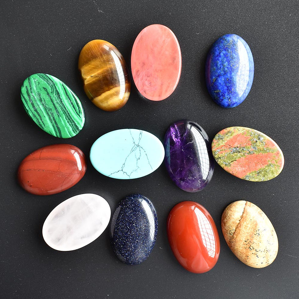 Miniaturbild: Wholesale natural gemstone, all sizes of oval no hole beads for jewelry making 
