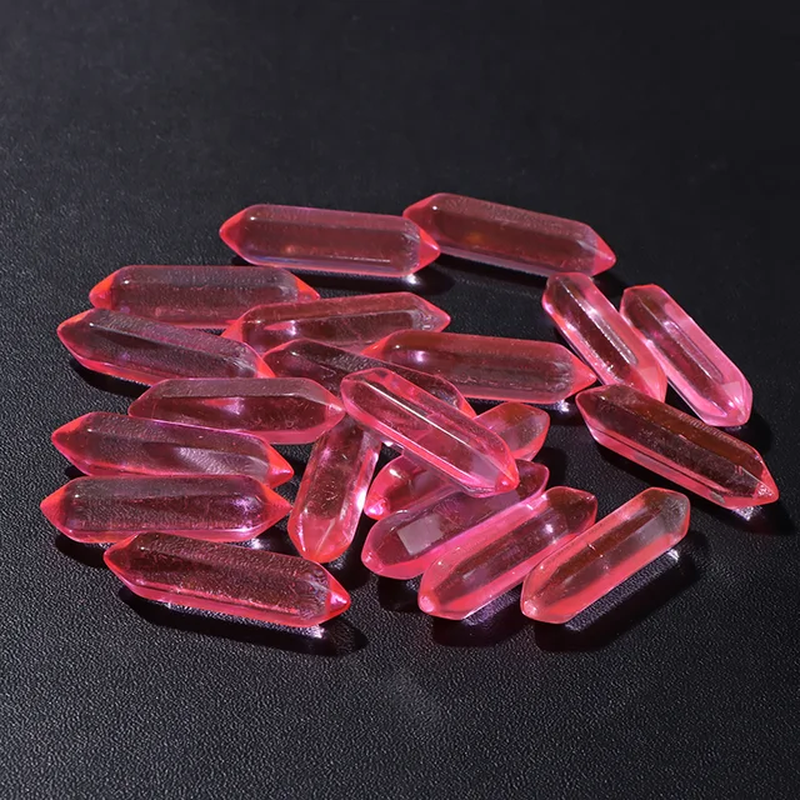 Miniature : 35 Colors Natural Crystal Point Wand Amethysts Healing Stone Ornament Hexagonal 