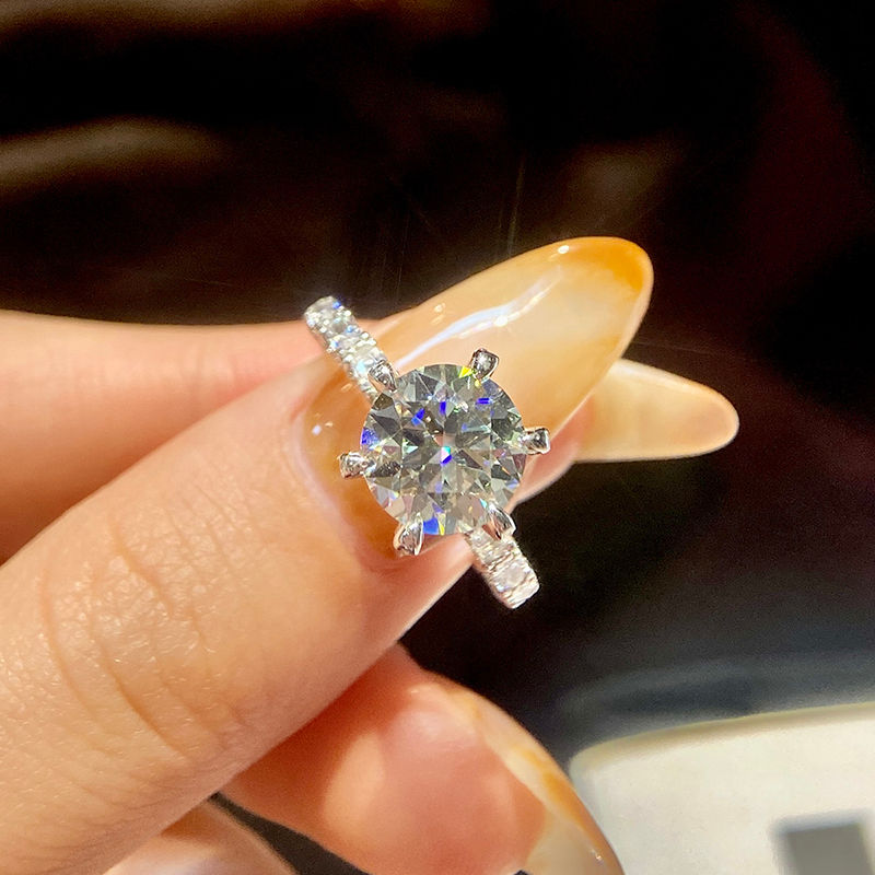 Thumbnail: 3CT Certified Pure Moissanite Diamond Wedding Rings For Women Gift 925 Silver