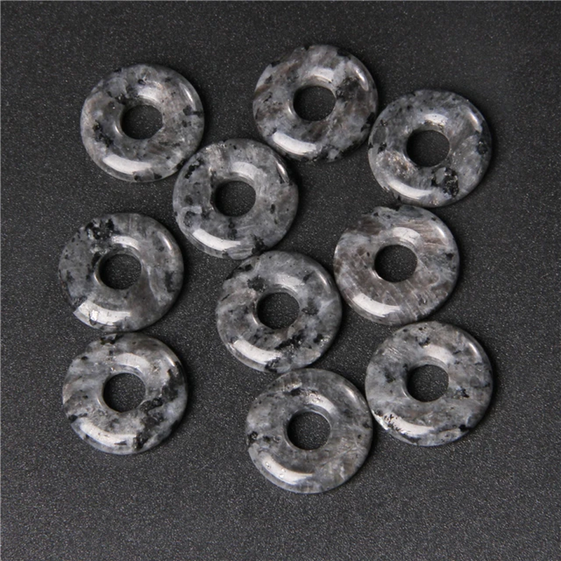 Miniature : 18MM Fashion Peace Buckle Large Hole Quartz Agate Bead Natural Stone 16 Colors 
