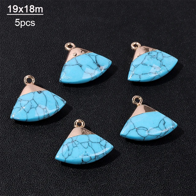 Miniaturbild: Natural Stone Bead Blue Turquoises Flat Rondelle Round Square Shape Loose Beads 