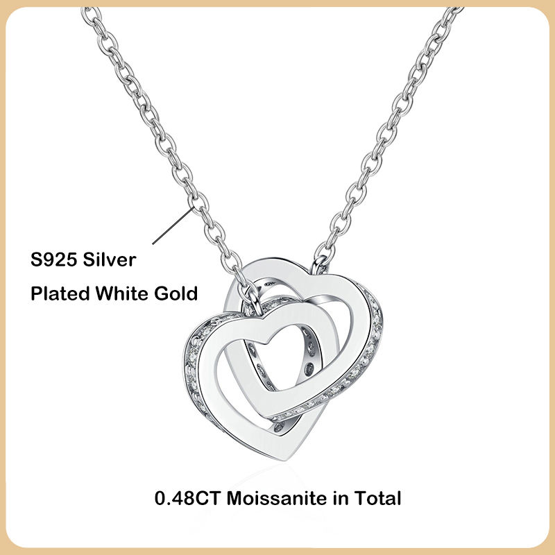 Miniatura: 100% Real 0.48CT Moissanite Pendant Necklace for Women S925 Sterling Silver Diam