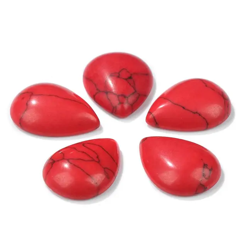 Miniaturbild: 10Pcs Natural Waterdrop Stone Cabochon Beads Semi-Flat Teardrop Cameo Beads 