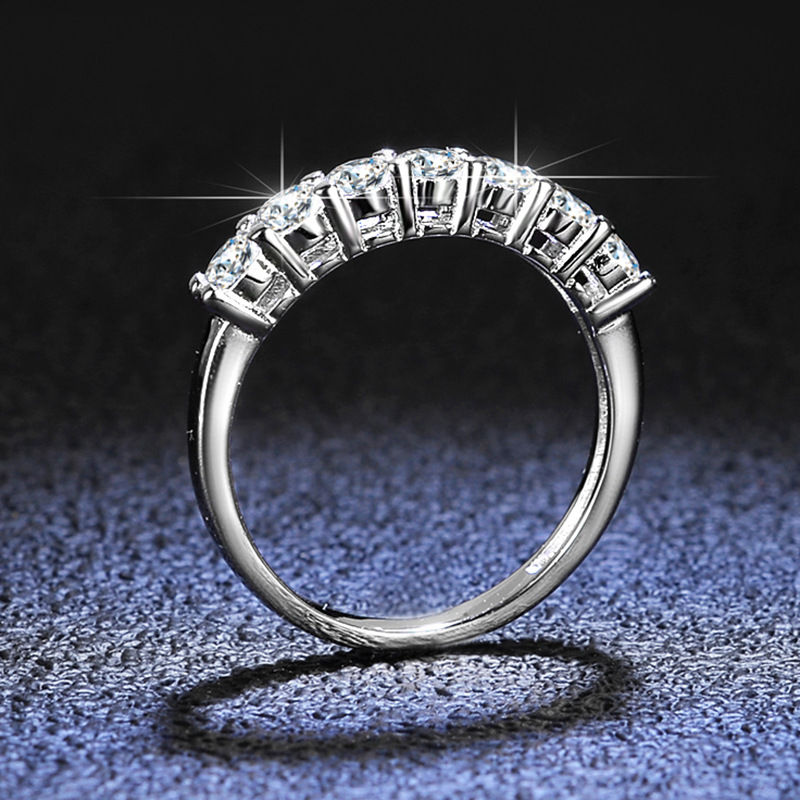 Thumbnail: Real Moissanite Engagement Ring Set Sterling Silver Wedding Rings Band For Women