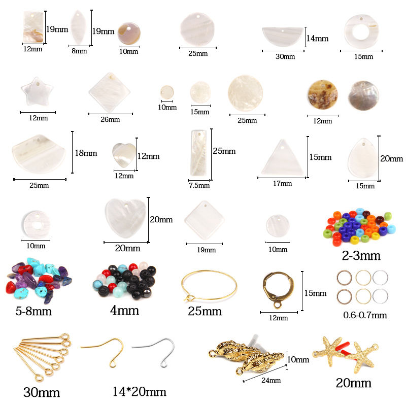 Thumbnail: Women Bohemia Earring  Ear studs Accessories Kit Natural Pearl Shell Box Set