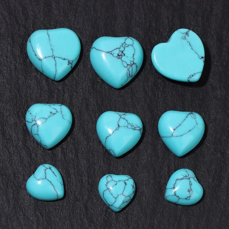Miniaturbild: Natural Stone Cabochon Heart Shape Semi-Precious Rose Quartz Tiger Eye Jade Bead