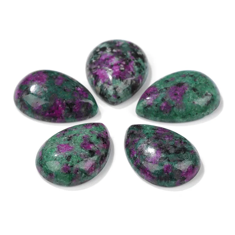 Miniaturbild: 10Pcs Natural Waterdrop Stone Cabochon Beads Semi-Flat Teardrop Cameo Beads 