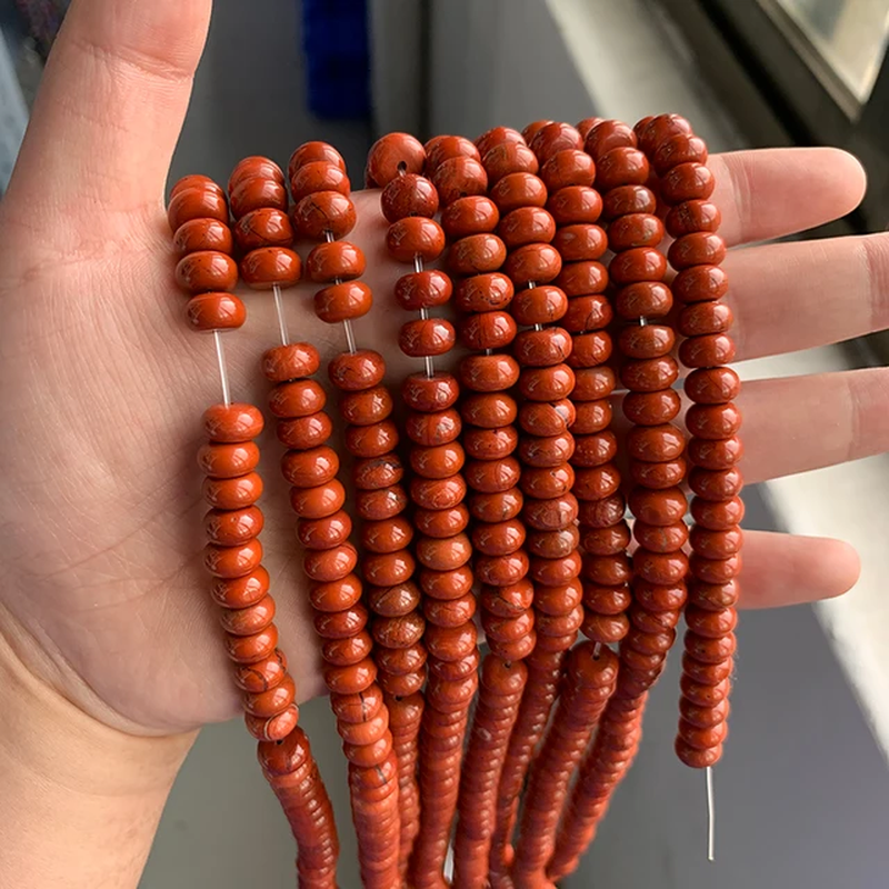 Miniaturbild: 5X8Mm Natural Stone Bead Jade Jasper Chalcedony Rondelle Loose Bead for Jewelry 