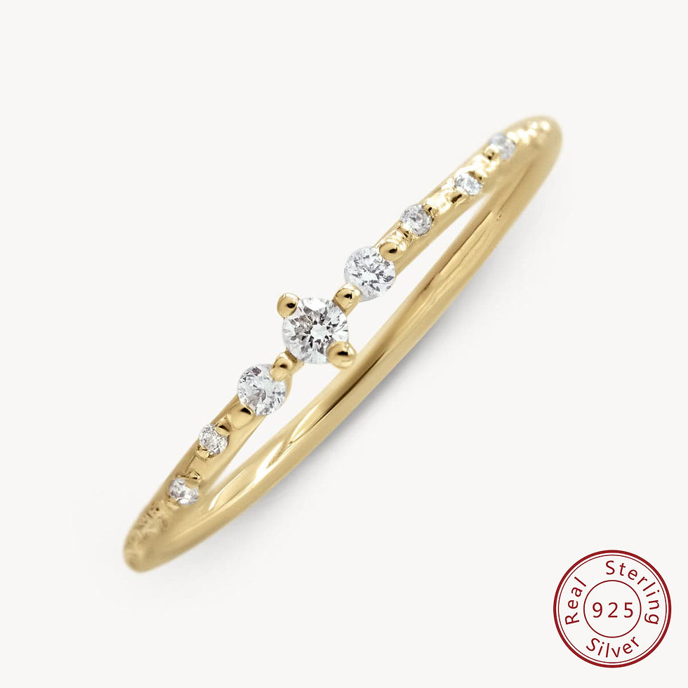 Thumbnail: 925 sterling silver zircon fashionable simple and elegant high-quality ring