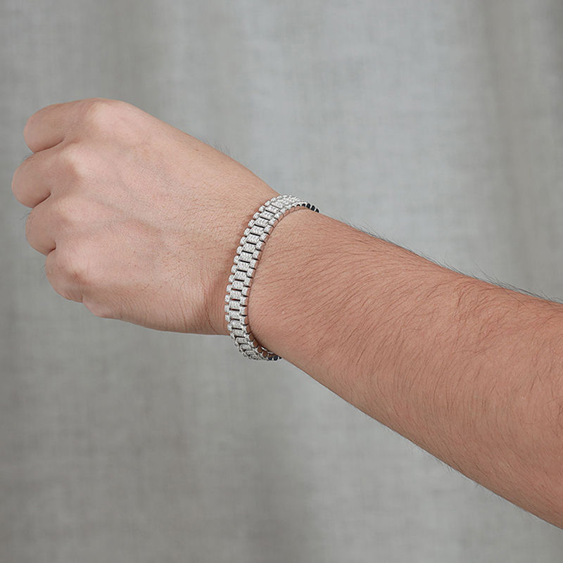 الصورة المصغرة: Unisex 10mm Wide Cuban Full 1/1.2mm D Color Moissanite Diamond Link Bracele
