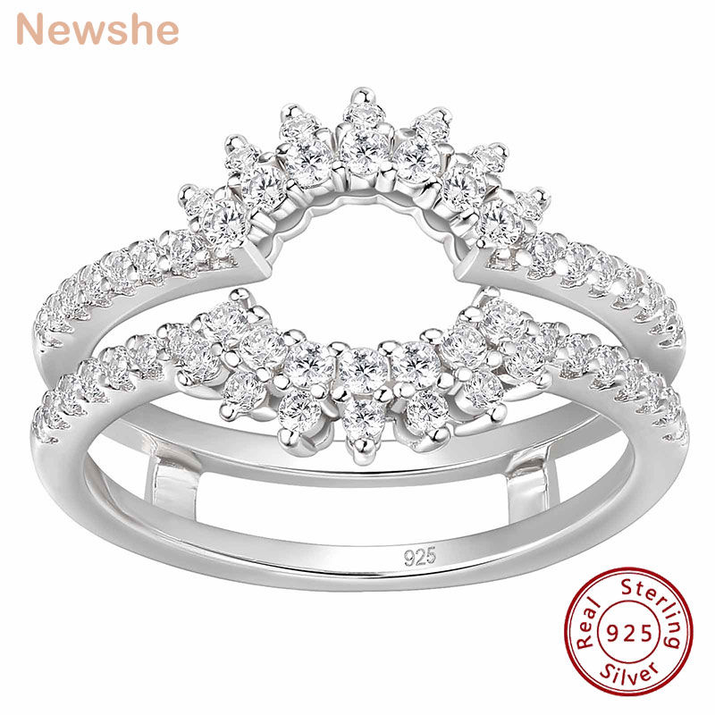 Thumbnail: 925 Sterling Silver Dainty Sunflower Ring Enhancer for Women Engagement Rings AA